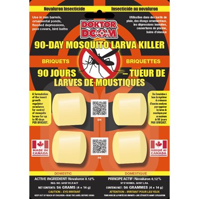 DOKTOR DOOM 90 DAY MOSQUITO LARVAE KILLER 4X14g BRIQUETS