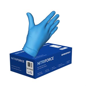 NITRIFORCE BLUE NITRILE EXAMINATION GLOVES LARGE 5G (100)